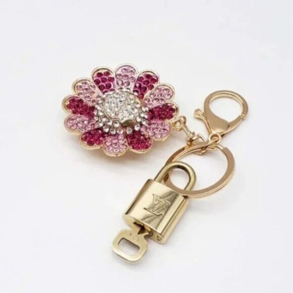 Authentic Louis Vuitton Gold Padlock & Key 🔒 LV Bag Charm w/ Unbranded Keychain - Picture 4 of 7